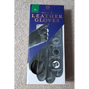 NWT Fownes Brothers Men's Xl  Leather Gloves Black NIB